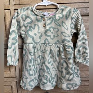 Zara Baby Girl’s Dress with Floral Rib-Knit, Size 9-12 Months (Worn Once)